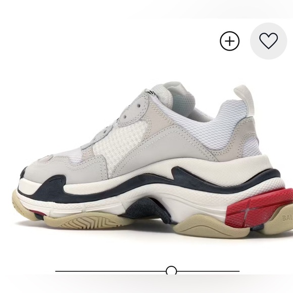 Balenciaga Triple S White and Red Trainers - Picture 2 of 6